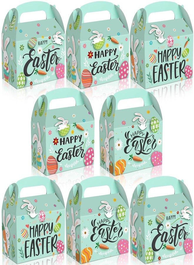 Soaoo 48 Pcs Happy Easter Treat Boxes Paper Boxes for Candy, Cookies and Party Supplies, Cute Cardboard with Handles Wedding Birthday Holiday Goodies (Happy Easter) - Image 1
